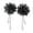 Black, variant on Large Fabric Flower Earrings Boho Faux Pearl Dangle Drop Earrings Long Rhinestone Tassel Earrings for Holiday Vacation Parties Beach