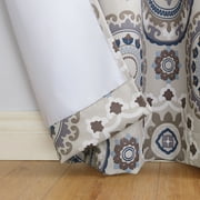 Sun Zero Nepal Global Print Blackout Grommet Curtain Panel, 40 X 63 In Linen, 40X63, Linen