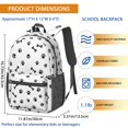 thumbnail image 3 of Dog Paw Print and Bone White Pattern 17" Waterproof Oxford School Backpacks for Teens, S-Shape Padded Straps, for School, Travel, Hiking, Camping, 3 of 5