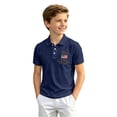 thumbnail image 3 of LPKRT Kids July 4Th USA Polo Shirt Independence Day Print Relaxed Fit Short Sleeve Summer Tops Kids Stylish Breathable Festival Tees Dark Blue 13-14 Years, 3 of 6