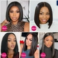 thumbnail image 6 of Highlight Straight Bob Human Hair Wig 13x4 Lace Front, 6 of 23