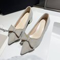 thumbnail image 2 of 2023 otoño nuevo lazo tacones puntiagudos zapatos de boda para mujer moda Simple elegante viento tacón cuadrado tacones de boca media zapatos de mujer 40 Gao Jinjia LED, 2 of 2