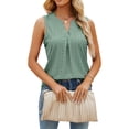 thumbnail image 2 of Lucakuins, camisetas sin mangas sueltas de verano para mujer, ojales de Color sólido ahuecados, chaleco sin mangas con cuello en V, camisola para discoteca Lucakuins  moda, 2 of 6