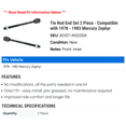 thumbnail image 2 of Tie Rod End Set 2 Piece - Compatible with 1978 - 1983 Mercury Zephyr 1979 1980 1981 1982, 2 of 2