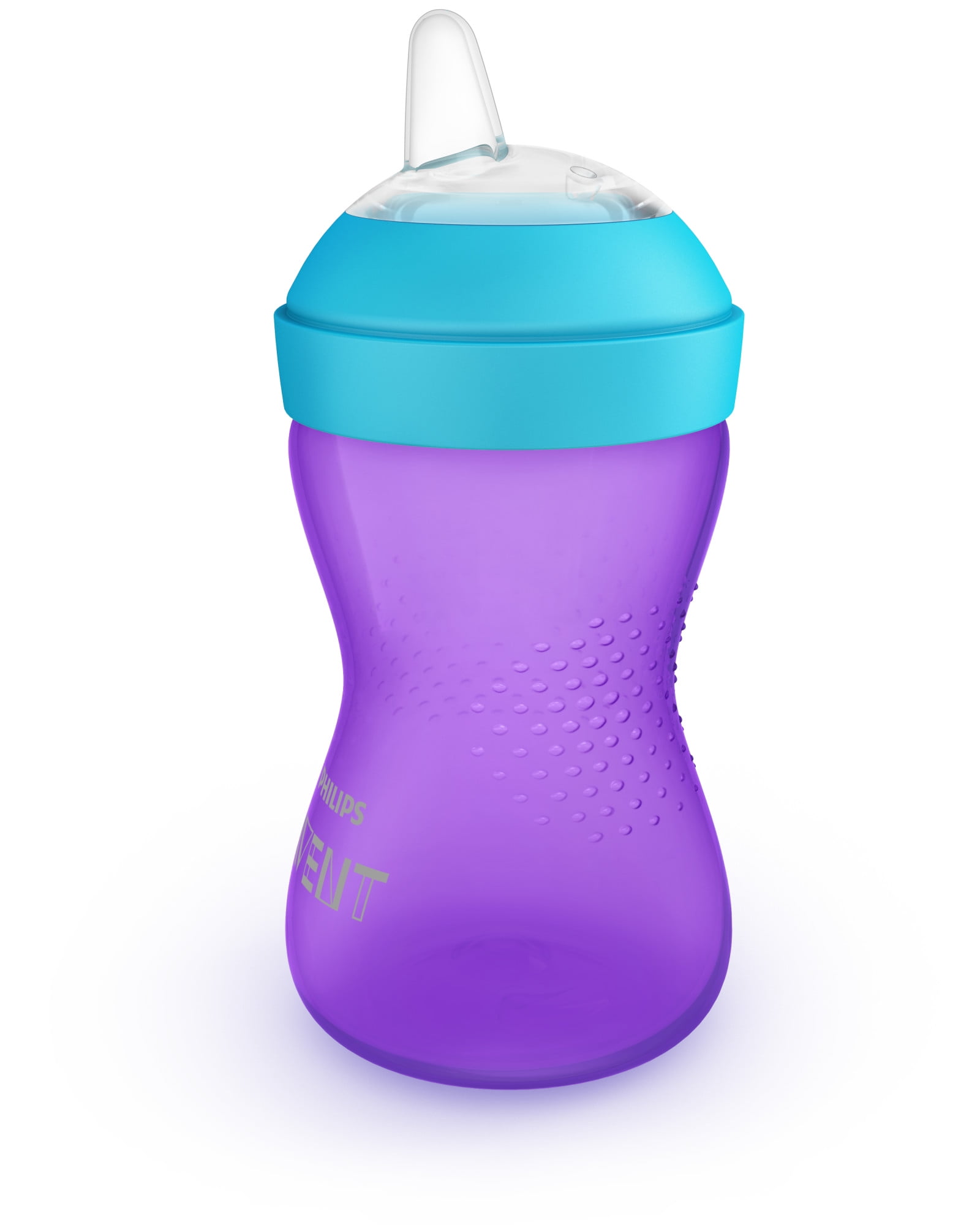 Philips Avent My Grippy Spout Sippy Cup with Soft Spout and Leak-Proof Design, Pink/Purple, 10oz, 2pk, SCF801/22
