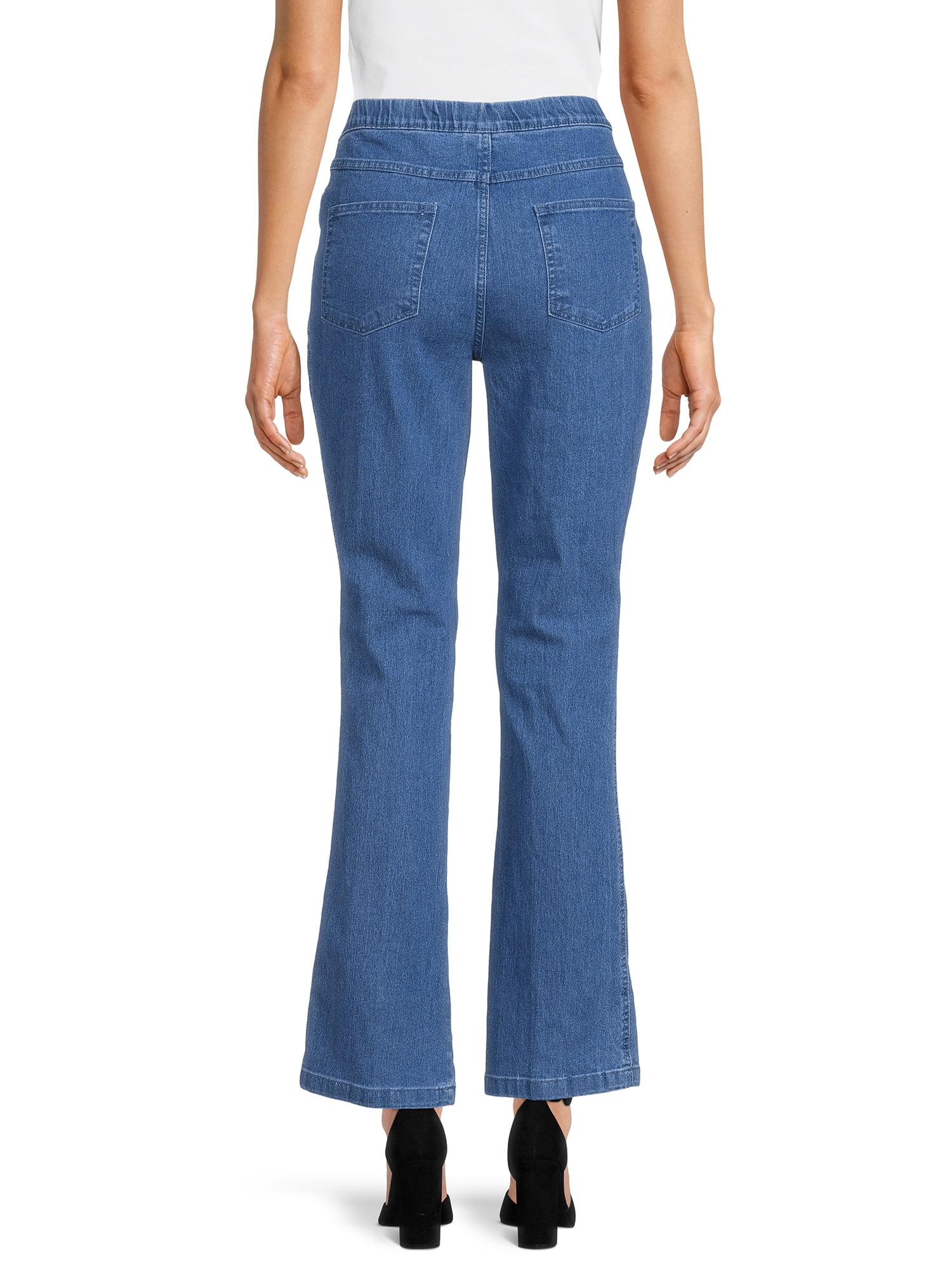 RealSize Women's 4 Pocket Stretch Pull On Bootcut Jeans, Sizes S-XXL, Available in Petite