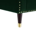 thumbnail image 6 of Nicole Miller Janie Velvet Club Chair Channel Tufted Nailhead Trim Metal Leg Tip, Hunter Green/Gold, 6 of 9