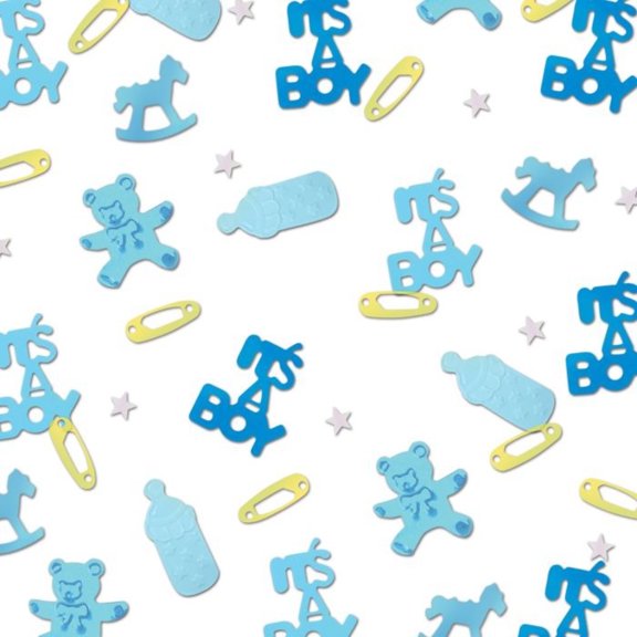 Beistle Pack of 6 Blue and Yellow "It's A Boy" Baby Shower Confetti Bags 0.5 oz.