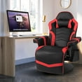 thumbnail image 2 of Massage Gaming Recliner, High Back Swivel Home Office Chair w/Adjustable Backrest & Footrest for Gaming, Red, 2 of 8
