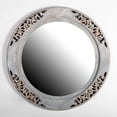 thumbnail image 1 of Miroir Mural Rond avec Cadre Gris Lavé, 1 of 1