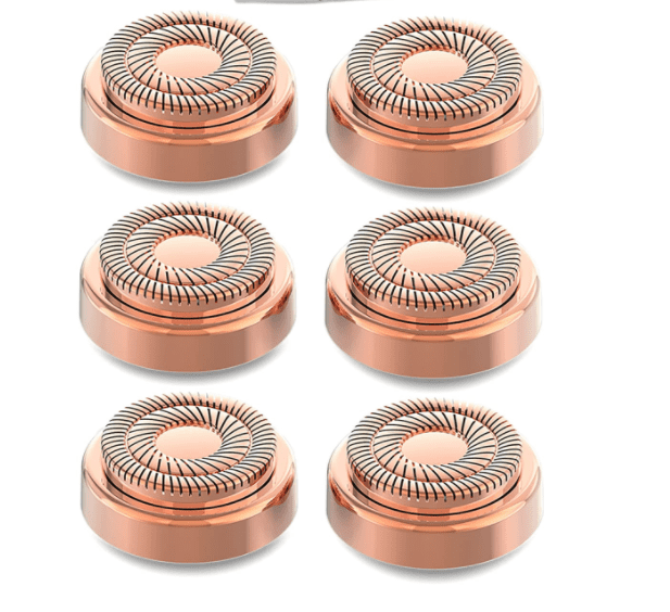 Facial Hair Remover Replacement heads Gen 2 Double Halo Perfect for Flawless Finishing Touch Facial Hair Removal Generation 2 Device 18K Gold-Plated Rose Gold 6 Count