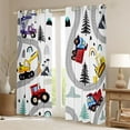 thumbnail image 2 of jejeloiu Construction Truck Excavator Blackout Curtains Set of 2 (52x84 Each),Modern City Road Window Curtains,Bullodzer Crane Vehicle Curtains and Drapes For Teens,Super Cozy Room Decor, 2 of 6