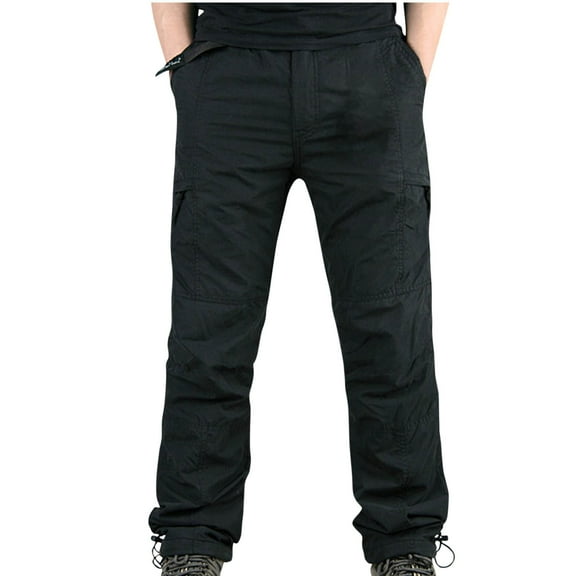 Men's Fleece Lined Tactical Pants Cotton Winter Warm Outdoor Softshell Pants Men Thermal Thick Heavyduty Cargo Pant