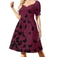 thumbnail image 2 of Lumberjack-Vestido morado/negro de manga corta vestido elegante para mujer vestidos de fiesta elegantes de lujo para mujer vestidos de graduación, 2 of 8