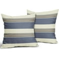 thumbnail image 2 of Orange Blue Striped Pillow Covers 18x18 Set of 2 Boho Stripe Pattern Cream Farmhouse Decorative Throw Pillows Outdoor Modern Line Print Linen Cushion Case with Zipper Decor for Sofa Couch Bed, 2 of 6