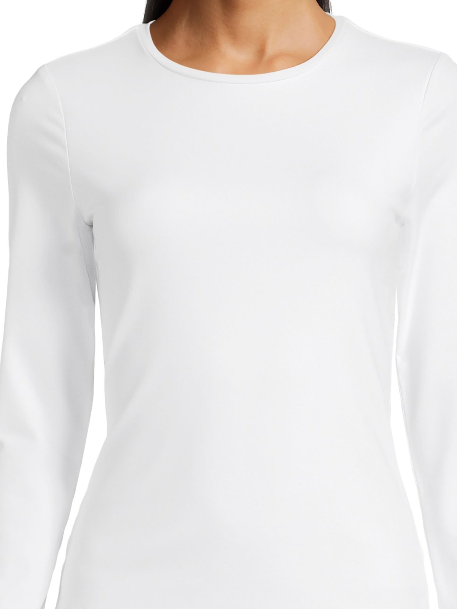 Time and Tru Women's Round Neck Smooth Tee with Long Sleeves, 2-Pack, Sizes  XS-XXXL