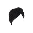 thumbnail image 2 of Sonducket Turbante Nudo Hijab Sombrero Étnico Llano Pañuelo Universal Accesorios de estilo Pérdida de cabeza Bonnet Adornos Boda Sombreros Negro, 2 of 6