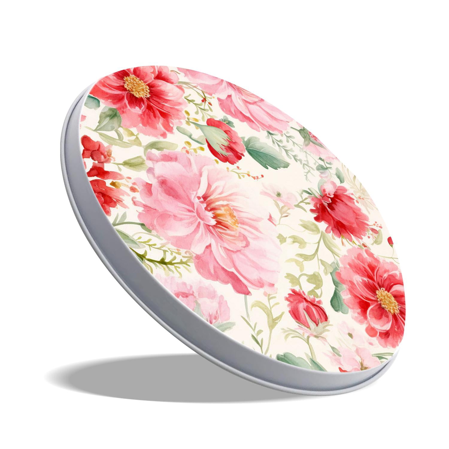 Round Stove Burner Covers 4 Pcs for Metal Gas Stove Burner Cover 8Inch And 10Inch ,Vibrant Floral Poppy Flower style