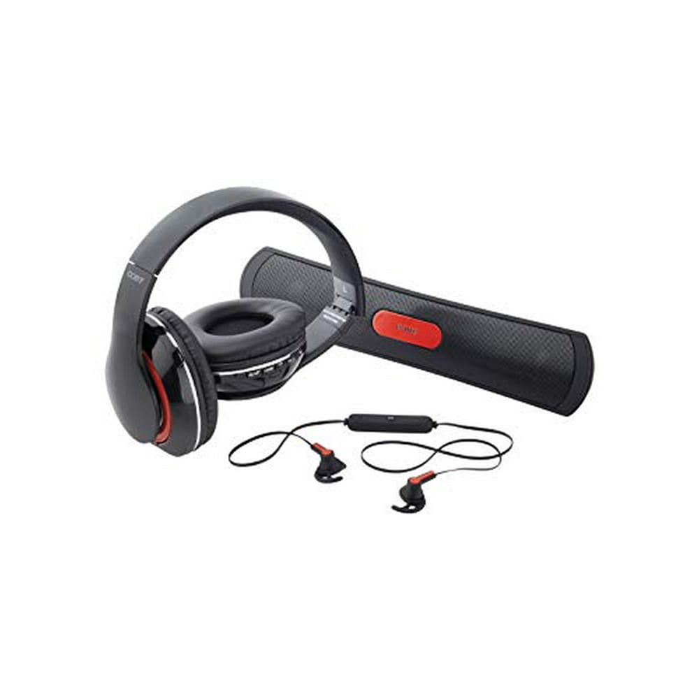 Coby 3in1 Bluetooth Headphones/Speaker Combo Pack (Black) Walmart