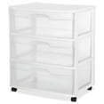 thumbnail image 1 of Sterilite Wide 3 Drawer Cart, White, 1 of 8