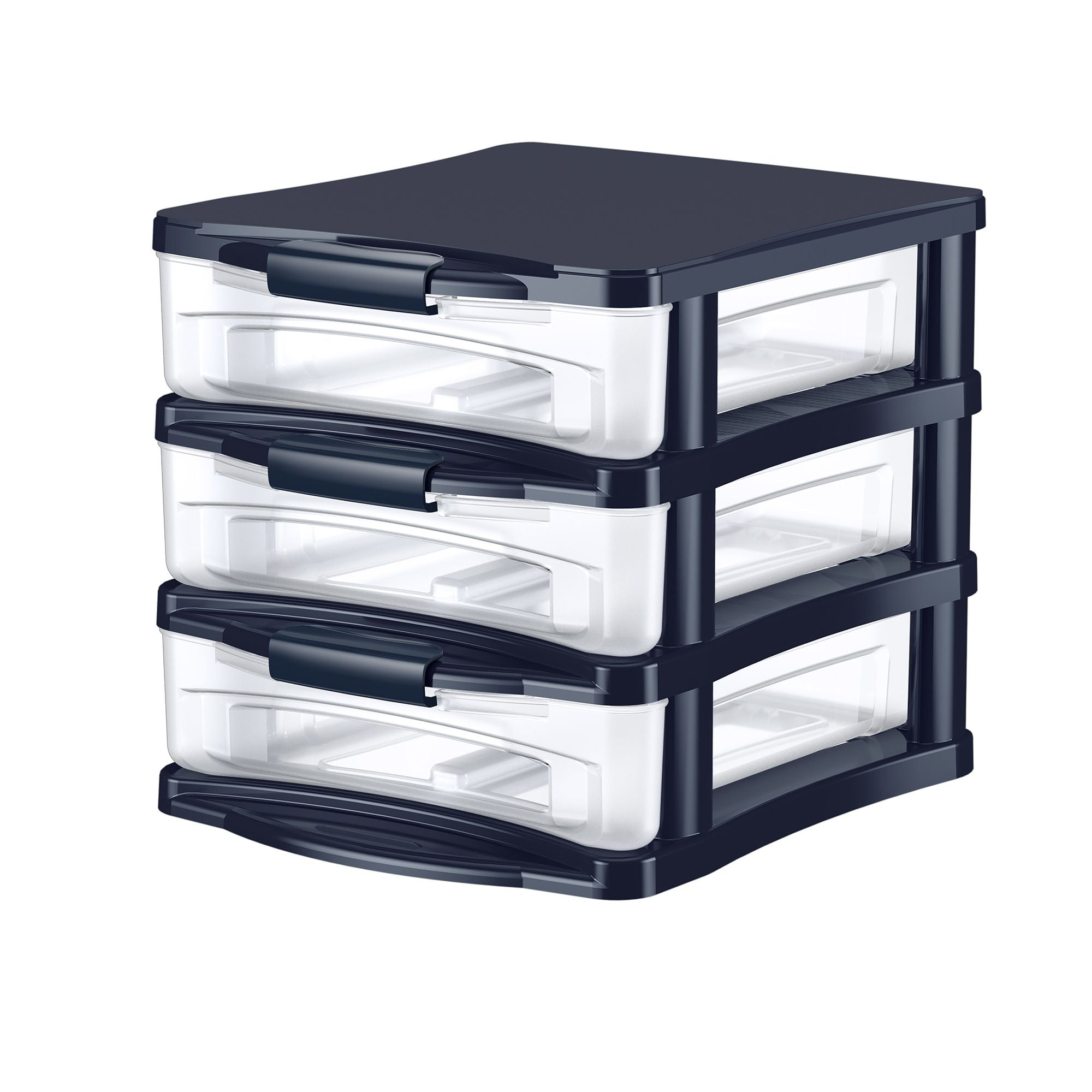 Bella Storage Solution 3 Drawer Medium Desktop Blue Set of 2