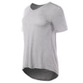 thumbnail image 2 of A2Y Women's Rayon Spandex V-Neck Jersey Knit Shirt Top Light Heather Stripe L, 2 of 5