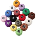 thumbnail image 1 of HUGFEGWE 16 Rolls Solid Color Cotton Thread Ball - Rainbow Color Cross Stitch & Crochet Thread for Crafts CA919-164622, 1 of 7
