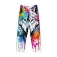 thumbnail image 5 of Balery Cool Colorful Wolf print Men's Pajama Pants,Ultra Lightweight Pjs,Lounge Pant-XX-Large, 5 of 9