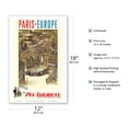 thumbnail image 2 of Paris - Europe via ‘Eet mus’ be a very marvelous Airline’ - Vintage Travel Poster by William Linzee Prescott c.1950s - Master Art Print (Unframed) 12in x 18in, 2 of 4