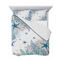 thumbnail image 7 of Quilts Twin-XL Size Bedding Set, Teal Blue Coastal Lightweight Quilted Comforter, Summer Beach Nautical Coral Starfish Soft Reversible Bedspread Coverlet with Pillow Covers for All Season, 68" x 98", 7 of 7