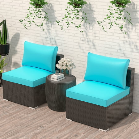 Ainfox 2 Pcs Outdoor Patio Furniture Sofa Set on Clearance,Blue