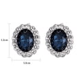 thumbnail image 2 of Yoursfs Oval Sapphire Blue Clip on Earrings for Women Vintage Princess CZ Halo Non Pierced Earrings Clip Ons Jewelry for Wedding Prom Daily, 2 of 7