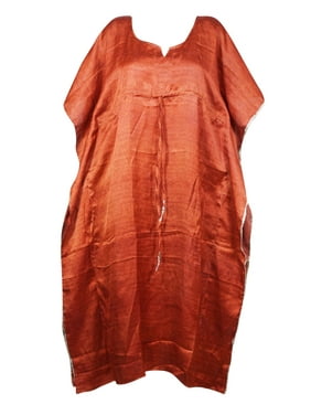 Mogul Women Kaftan MAXI Dress, Red Printed Caftan, Housedress, Resort Wear, Recycled Loose Beach Cover Up Dresses 2XL