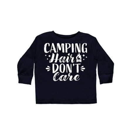 

Inktastic Camping Hair Dont Care with Campfire Gift Toddler Toddler Girl Long Sleeve T-Shirt