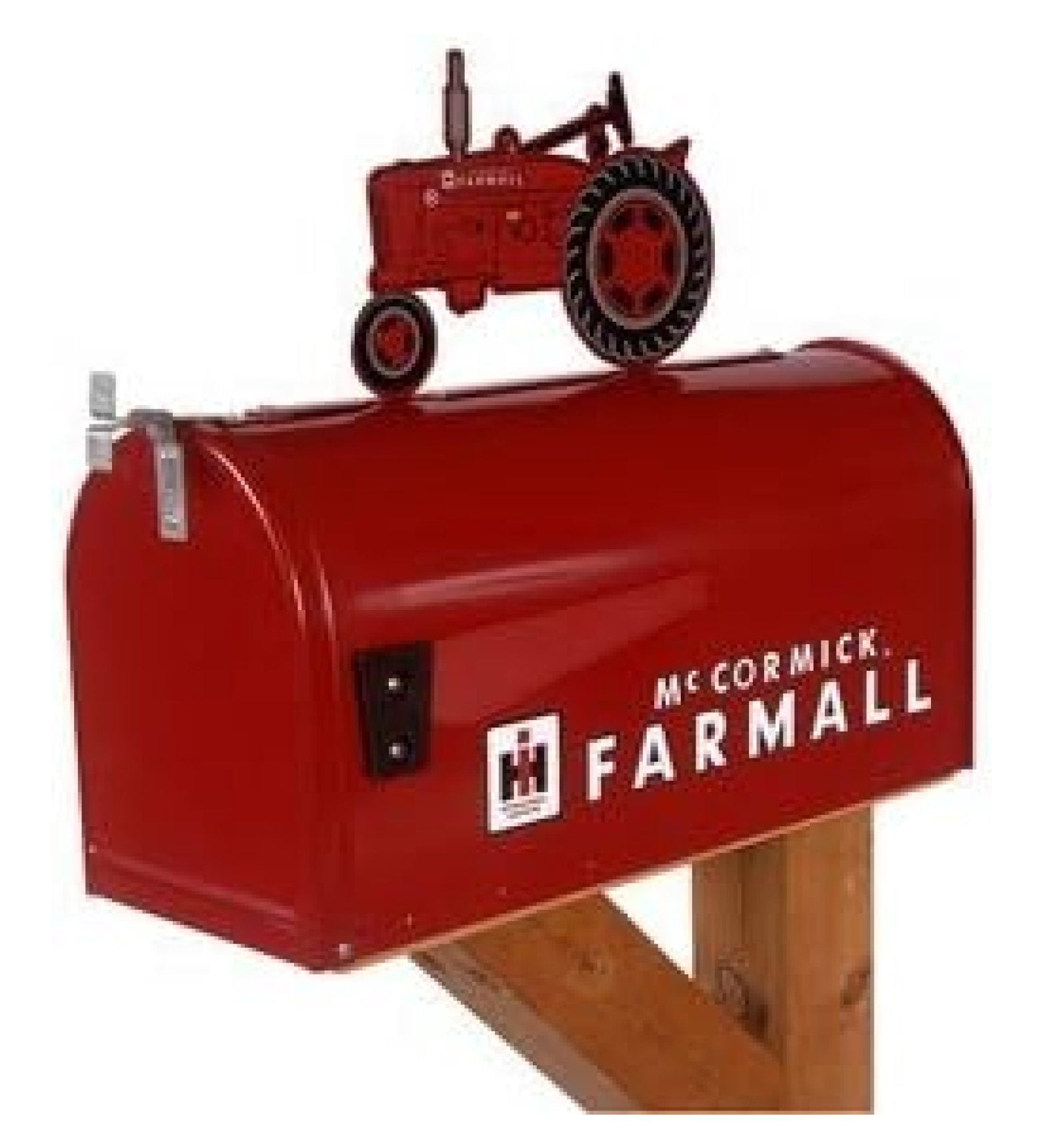 Farmall Model M Rural Mailbox with Topper Red by Distel Grain