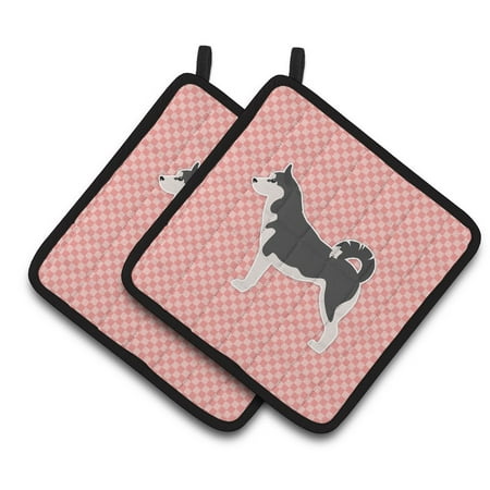 

Carolines Treasures BB3680PTHD Siberian Husky Checkerboard Pink Pair of Pot Holders 7.5HX7.5W multicolor