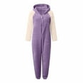 thumbnail image 4 of Kukoosong Jumpsuits for Women, Women's Long Sleeve Hooded Jumpsuit, Casual Winter Warm Rompe Sleepwear, Pajamas Onesies Outfits, 4 of 6
