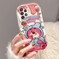 thumbnail image 4 of Samsung Galaxy A55 A54 A53 Phone Case with Strawberry Bear Design Soft Wave Pattern, 4 of 10