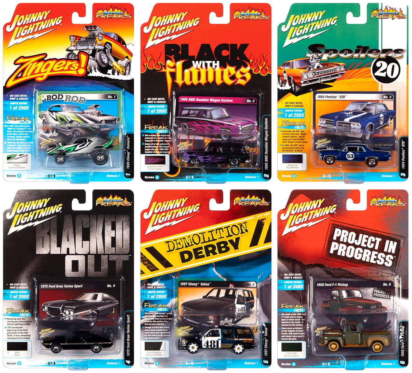 Johnny Lightning 50th Anniversary 2019 Release 1 Version a Set of 6 Cars 1/64th for sale online 