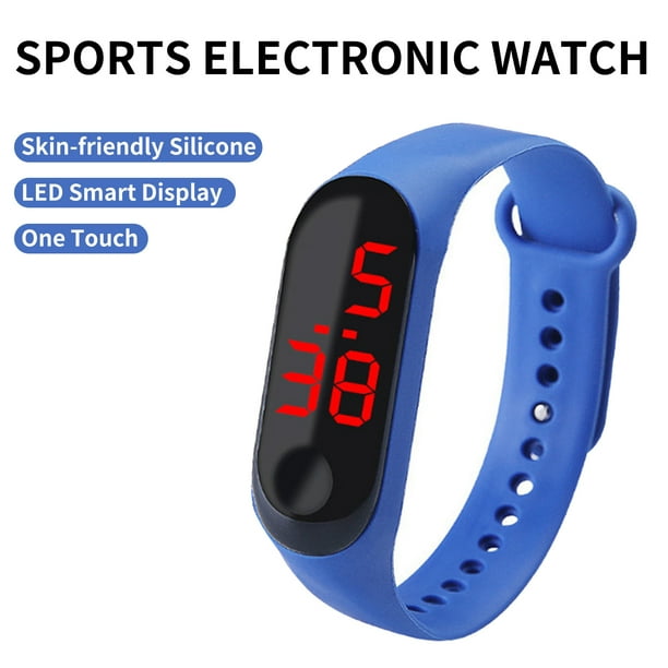 Gwong Electrónica Reloj de pulsera A prueba de agua 12 horas Pantalla TPE Auto Apagado Digital Reloj para niños