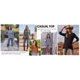 thumbnail image 6 of Fantaslook Casual Tops for Women Long Sleeve Shirts with Buttons Asymmetrical Hem Fall Blouses Crew Neck Tunic Top, 6 of 9