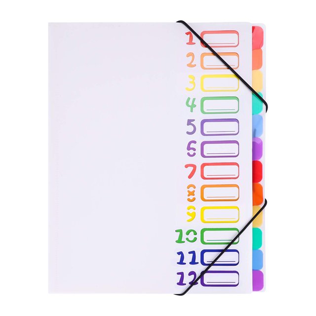 Efficient Paperwork Solution, File Organizer With Durable Pp Material, Plastic Rainbow Lining Provides Easy Access To Documents In Any Setting
