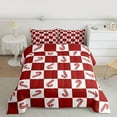 thumbnail image 2 of Homewish Artoon Candy Cane Queen Comforter Set,Red White Plaid Bedding Sets,Merry Christmas Bedding Comforter Set For Girl Teens,Home Decor Reversible,3-Piece, 2 of 8