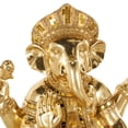 thumbnail image 4 of 11" x 11" Gold Resin Ganesh Sculpture with Mosaic Details, by DecMode, 4 of 9