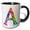 Black/White, variant on 3drose, Colorful Monogram Letter A, 11oz Two-tone Blue Mug