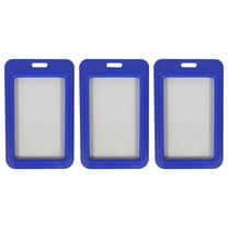 Meiiso 3-Pack Transparent Plastic Id Badge Holder with Double Horizontal Slot
