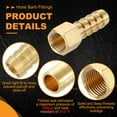 thumbnail image 3 of 10pcs 5/16" To 1/8" NPT Female Brass Hose Barb Fitting Metals Splicer Mender for 3D Printing, Air Compressor, CNC Machine, Dies, 3 of 6