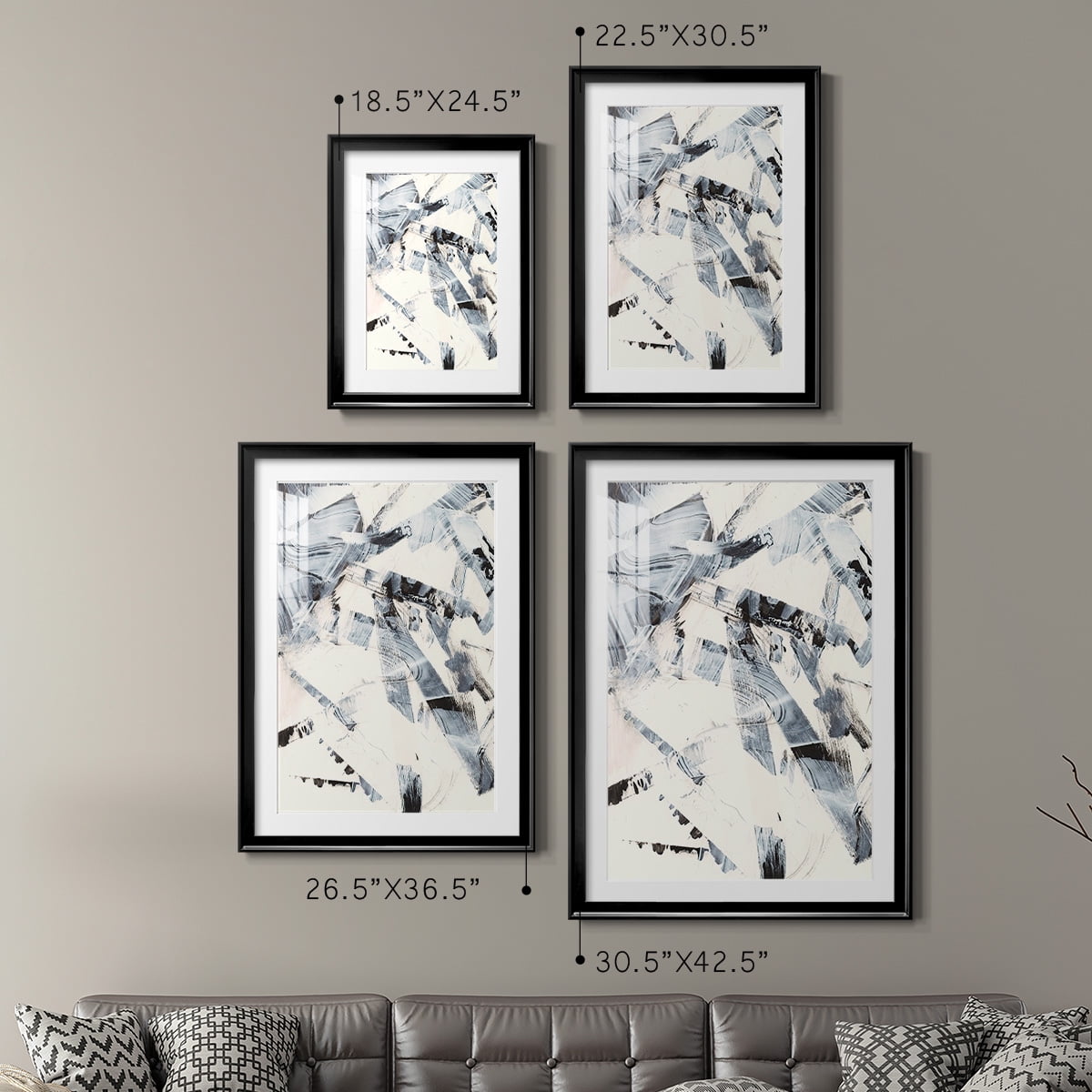 Wexford Home Fractured Ice I Premium Framed Print, 26.5" x 36.5" - Ready to Hang, Black (Set of 2)