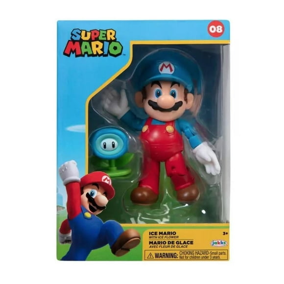 Figura Mario Bros Mario con Flor de Hielo