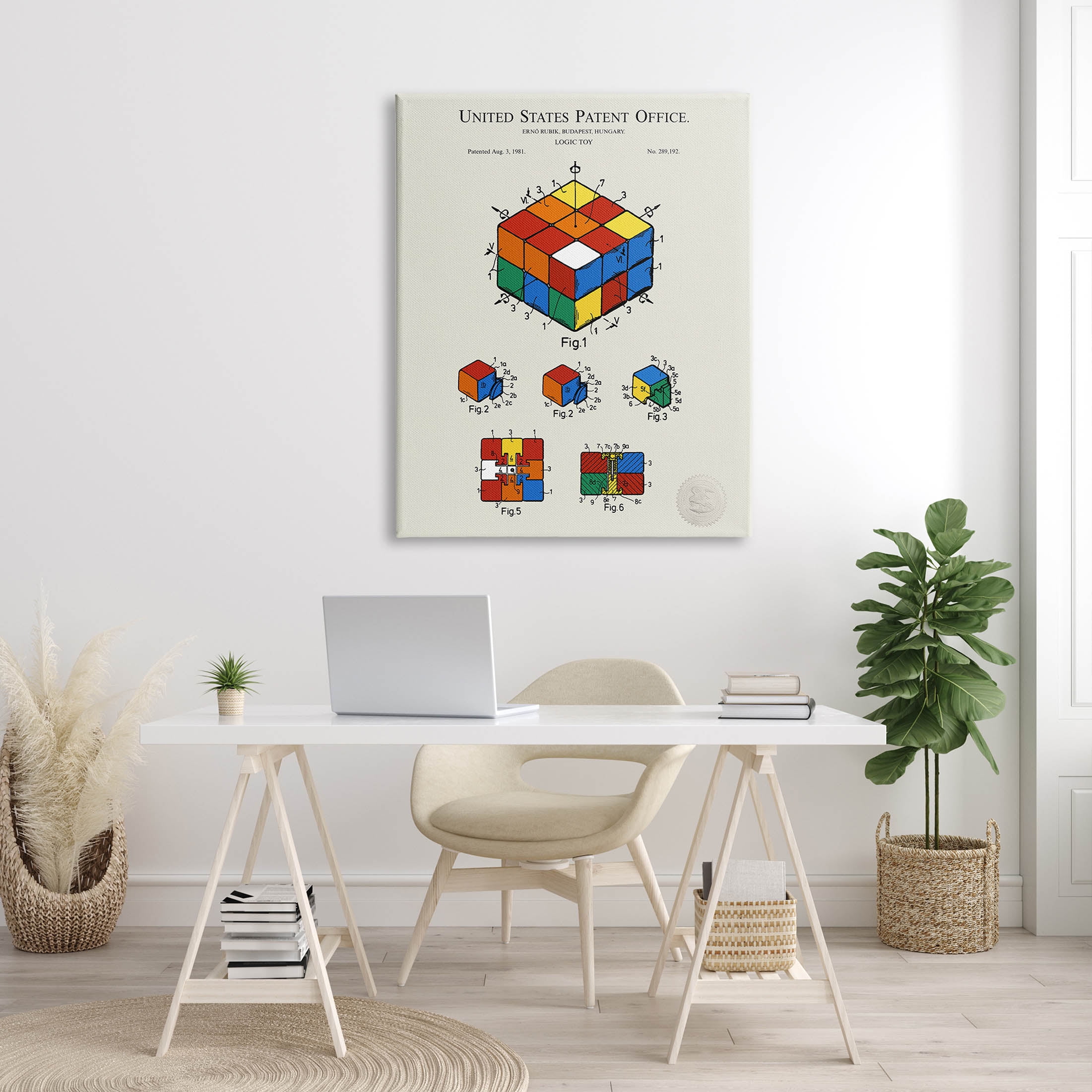 Stupell Industries Vintage Logic Toy Diagram Graphic Art Gallery Wrapped Canvas Print Wall Art, Design by Karl Hronek